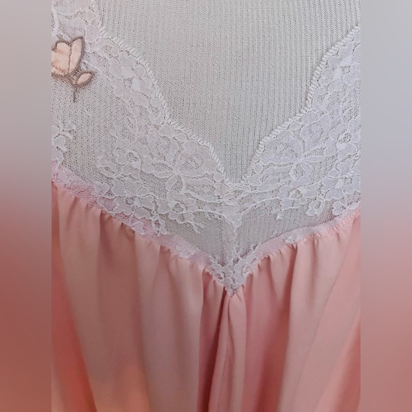 VTG Claire Sandra Lucie Ann Beverly Hills Medium Lingerie Negligée Peignoir Pink - Picture 5 of 15